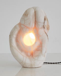 "Fertility Form" Table Lamp in Carved Stone by Rogan Gregory