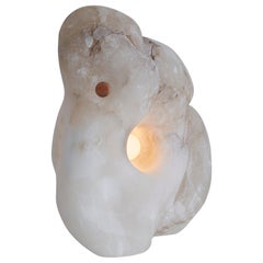 "Fertility Form" Table Lamp in Carved Stone by Rogan Gregory