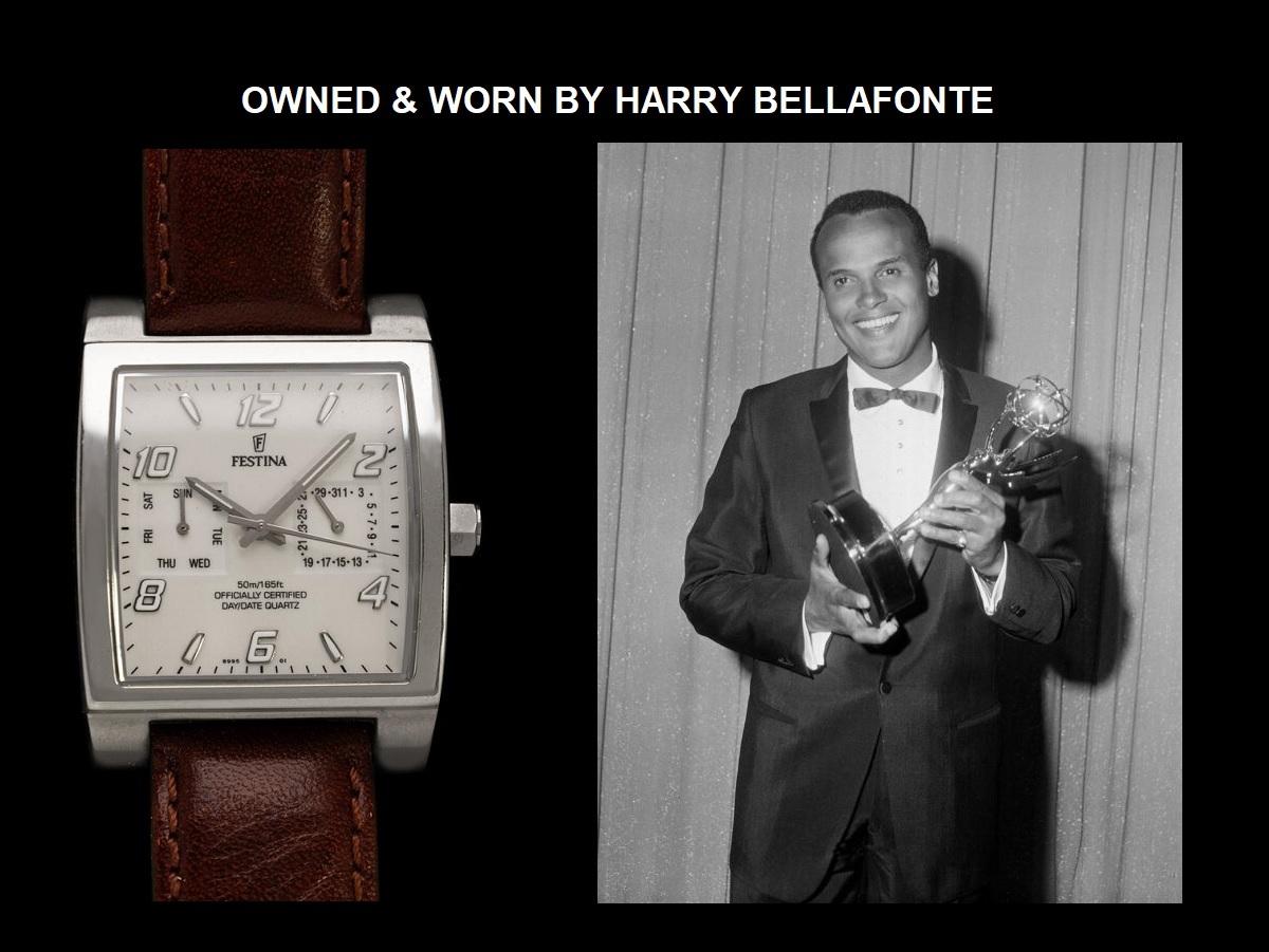 Festina F12 Stahl Herrenuhr - Besessen & Getragen von Harry Bellafonte mit COA im Angebot 4