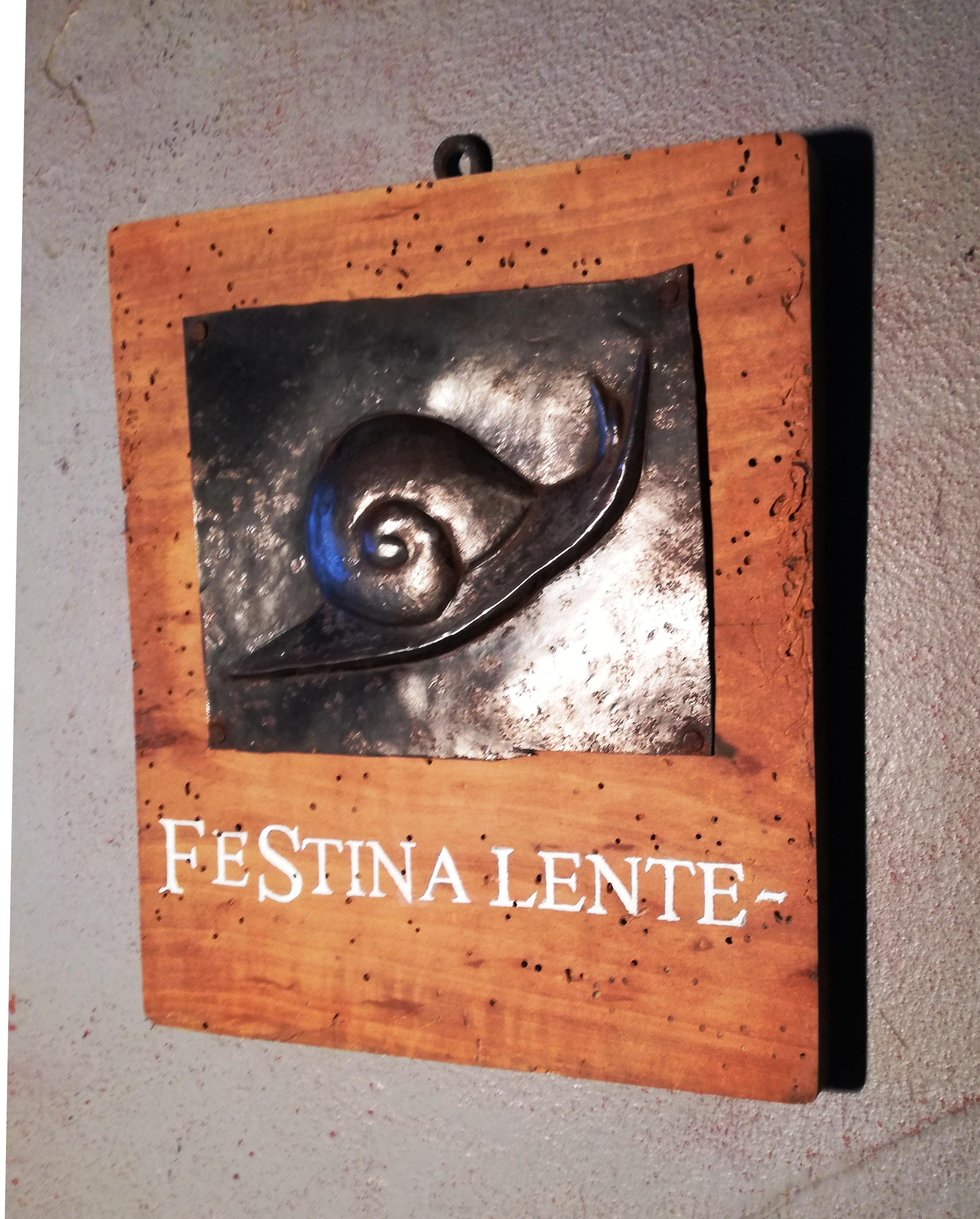 Classical Roman Festina Lente, ancient sign hostaria For Sale