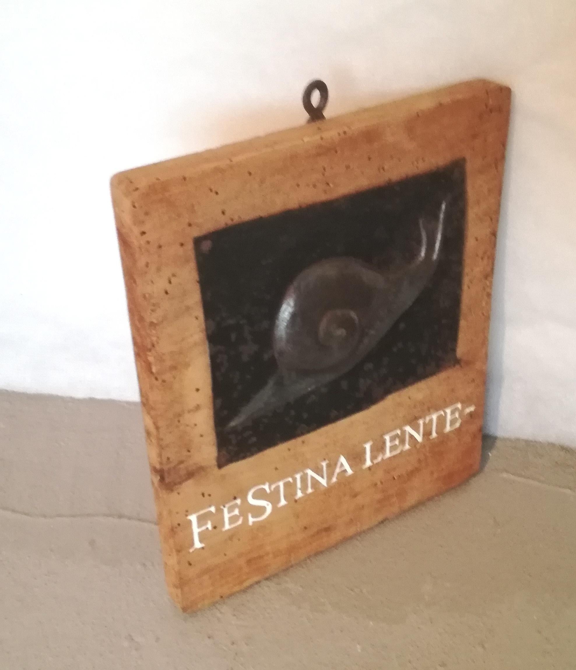 Early 20th Century Festina Lente, ancient sign hostaria For Sale