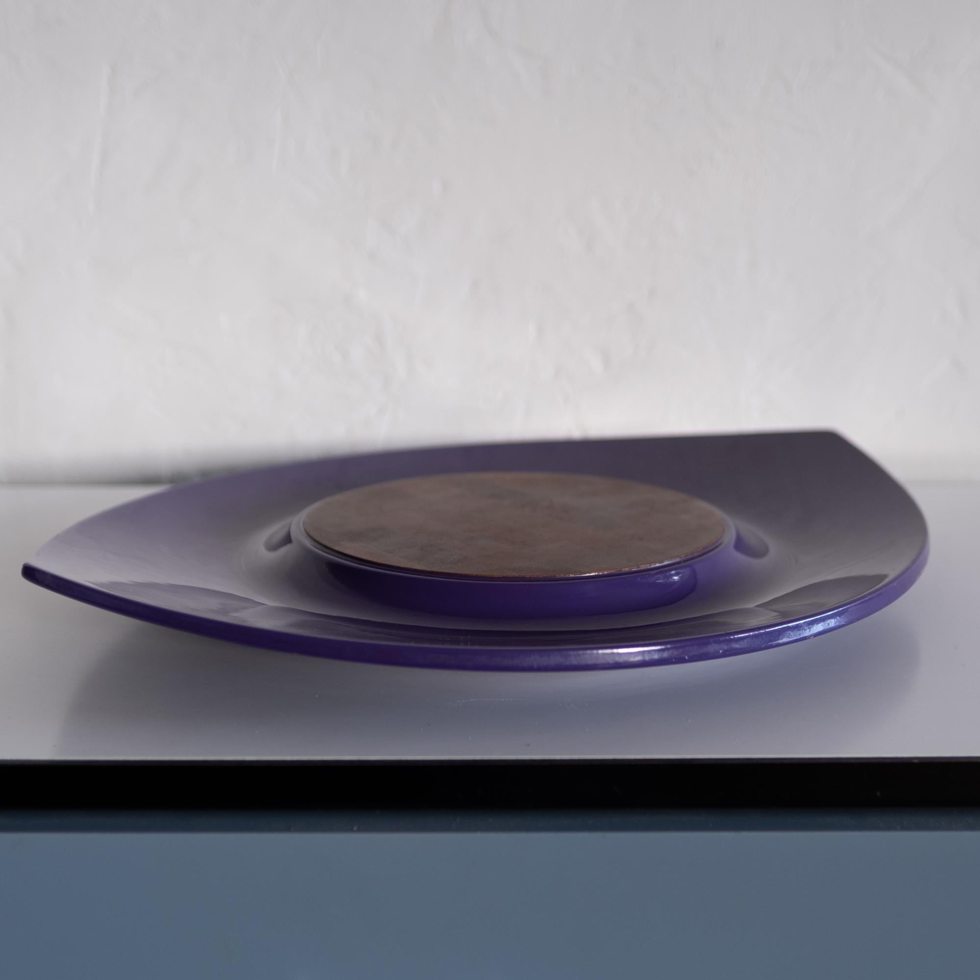 Lacquered Festivaal Tray in Purple Lacquer with Teak Insert by Jens Quistgaard for Dansk