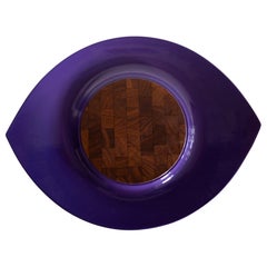 Retro Festivaal Tray in Purple Lacquer with Teak Insert by Jens Quistgaard for Dansk