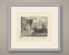 Festival at Milan, the Chariot Race, Antique Madou Lithograph, 1827