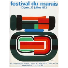 Affiche vintage d'origine du Festival du Marais