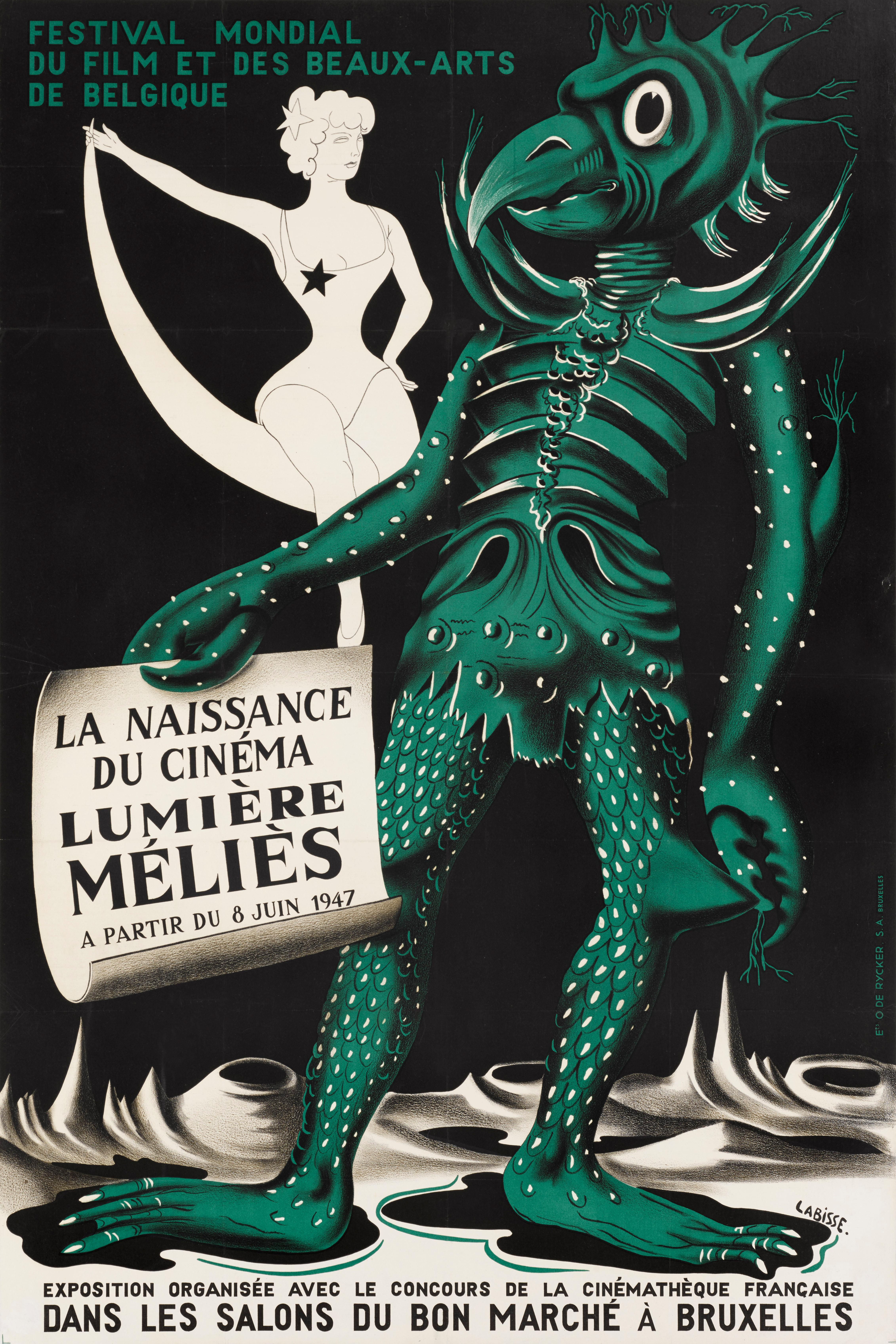 Original Belgian film poster for the Festival Mondial du Film Beau-Arts de Belgique (La Naissance du Cinema Lumiere Melies)
Mondial du Film et Des Beaux-Artsheld in Brussels, Belgium in June 1947, one of the first film festivals to this