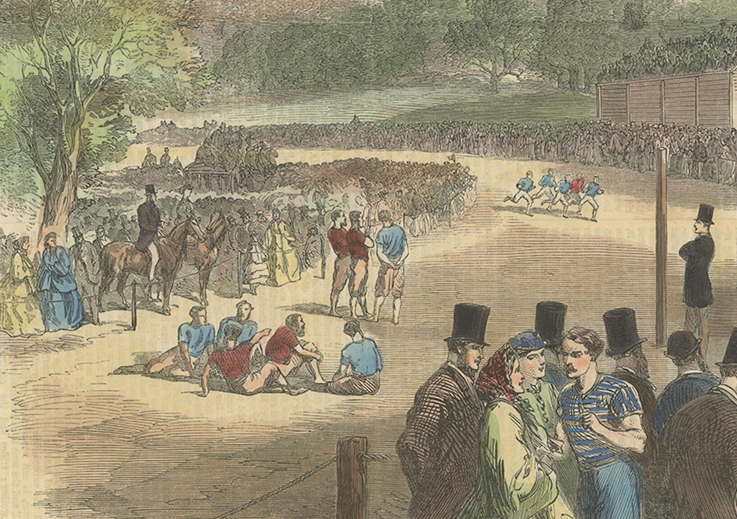 Late 19th Century Festive Athletics: The Annual Manchester Athletic Festival, The Racecourse, 1877 For Sale