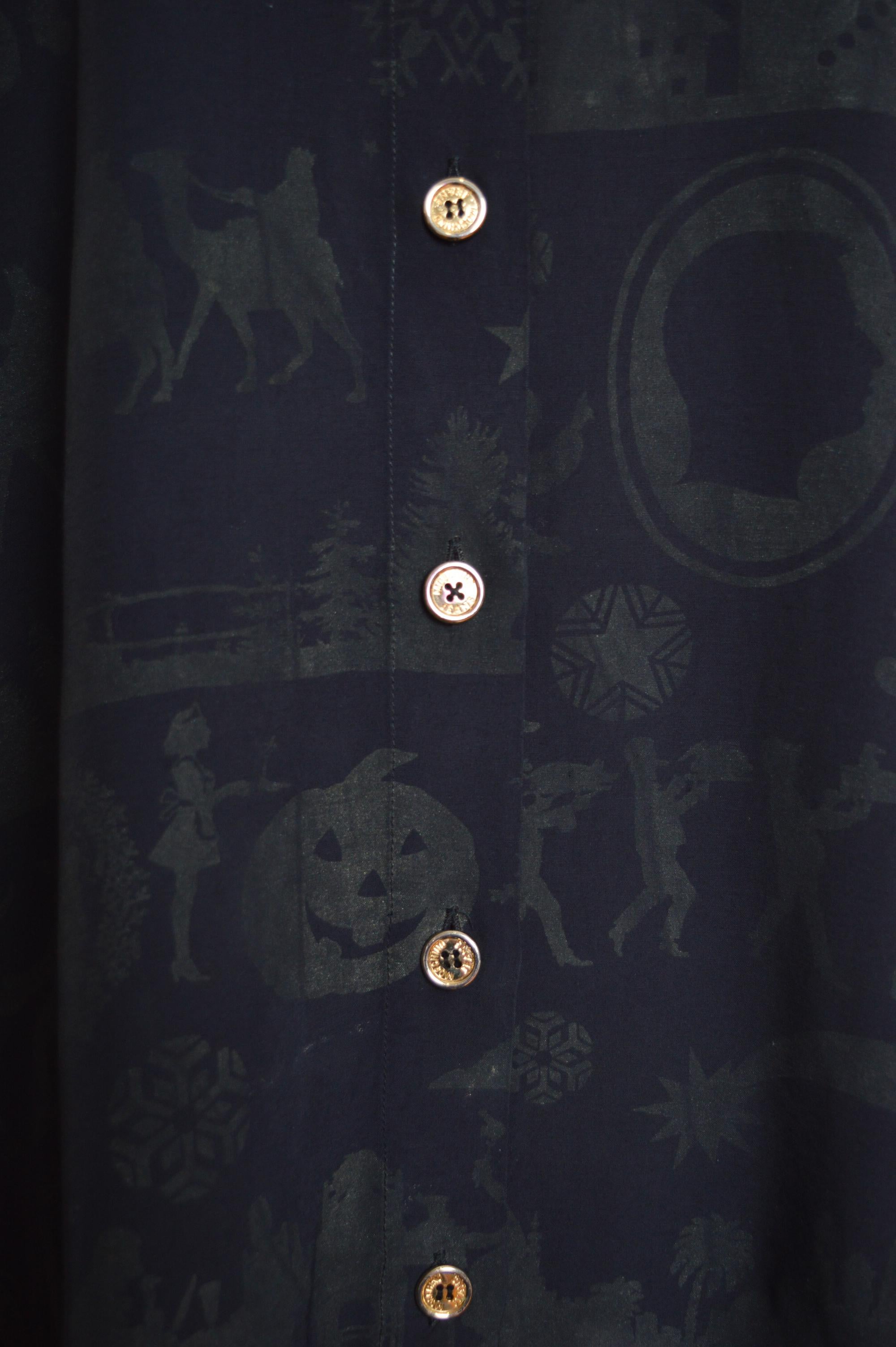 Festivo Vacaciones de los 90 Moschino Camisa negra estampado Sombra Negro en venta