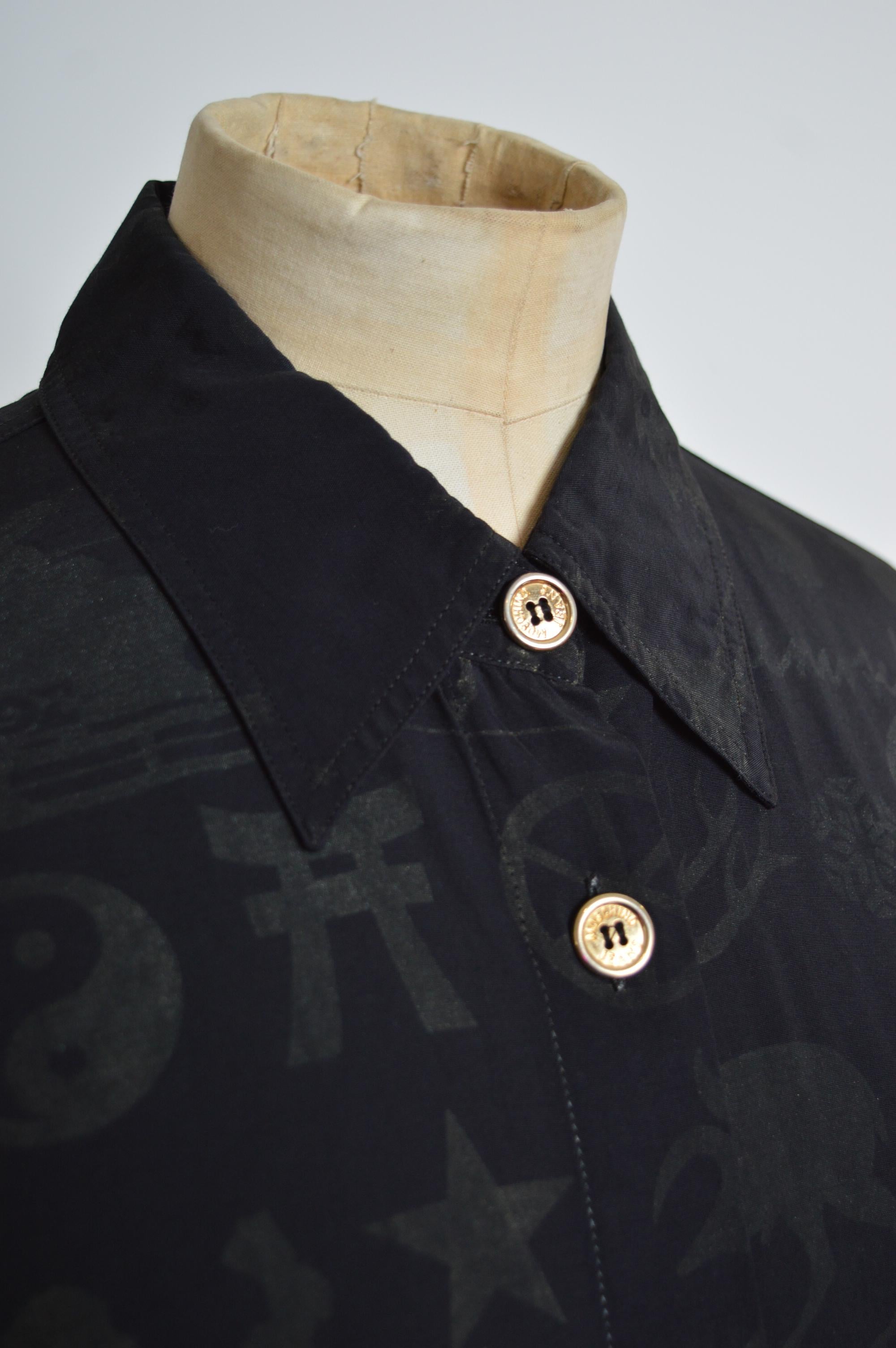 De las mujeres Festivo Vacaciones de los 90 Moschino Camisa negra estampado Sombra en venta