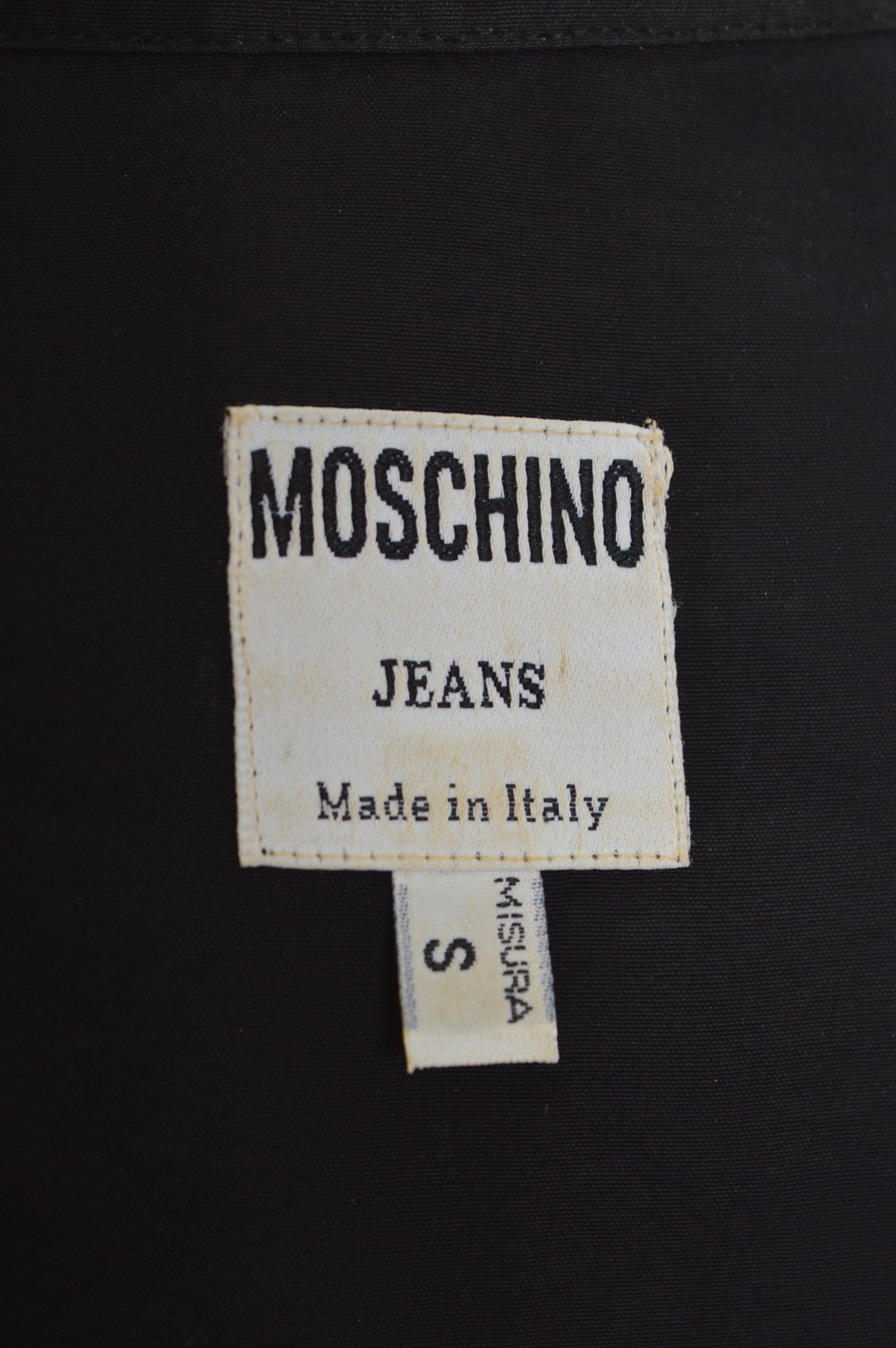 Festivo Vacaciones de los 90 Moschino Camisa negra estampado Sombra en venta 2