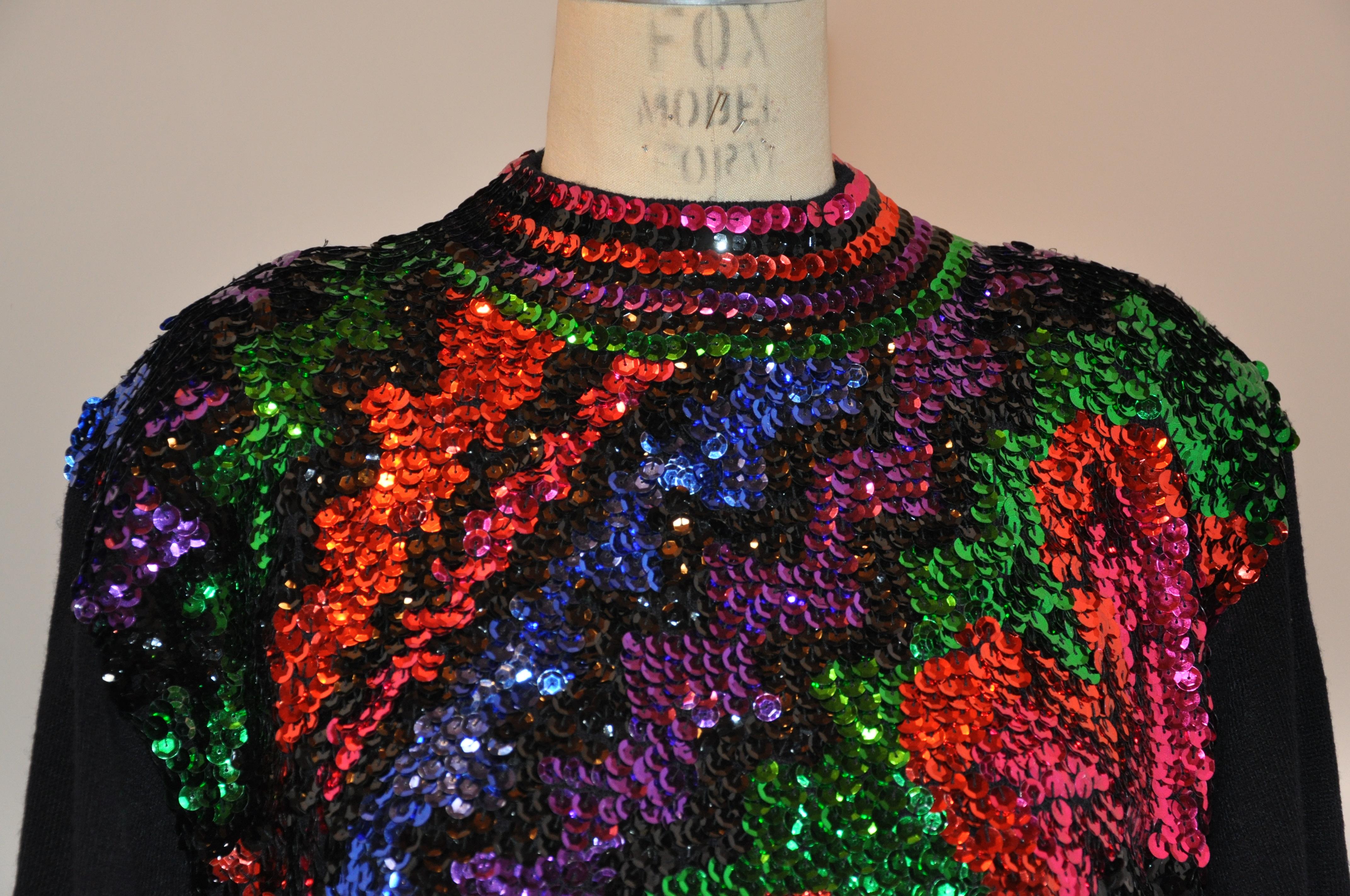 rainbow sequin sweater