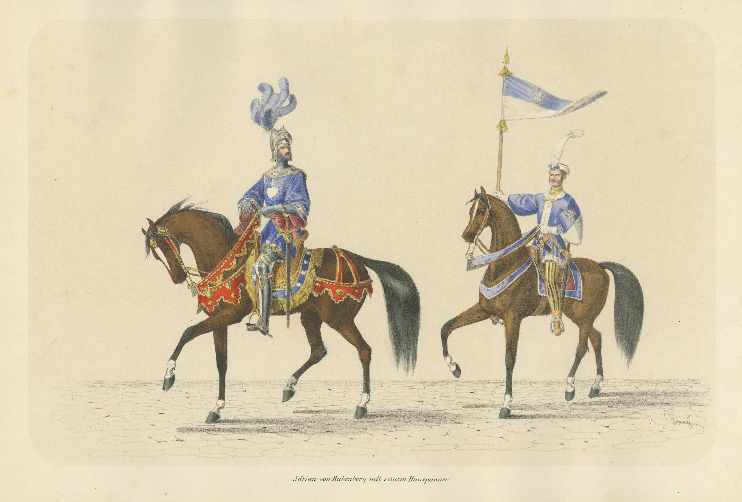Festive Parade, Switzerland – Adrian von Bubenberg & His Household Banner, 1855 For Sale 3