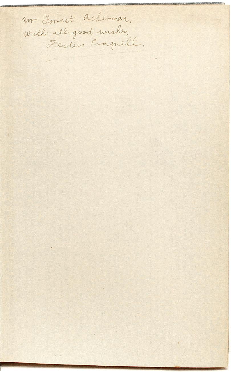 Festus Pragnell, l'homme vert de Kilsona, premire dition d'exemplaire de prsentation, 1936 Bon état - En vente à Hillsborough, NJ