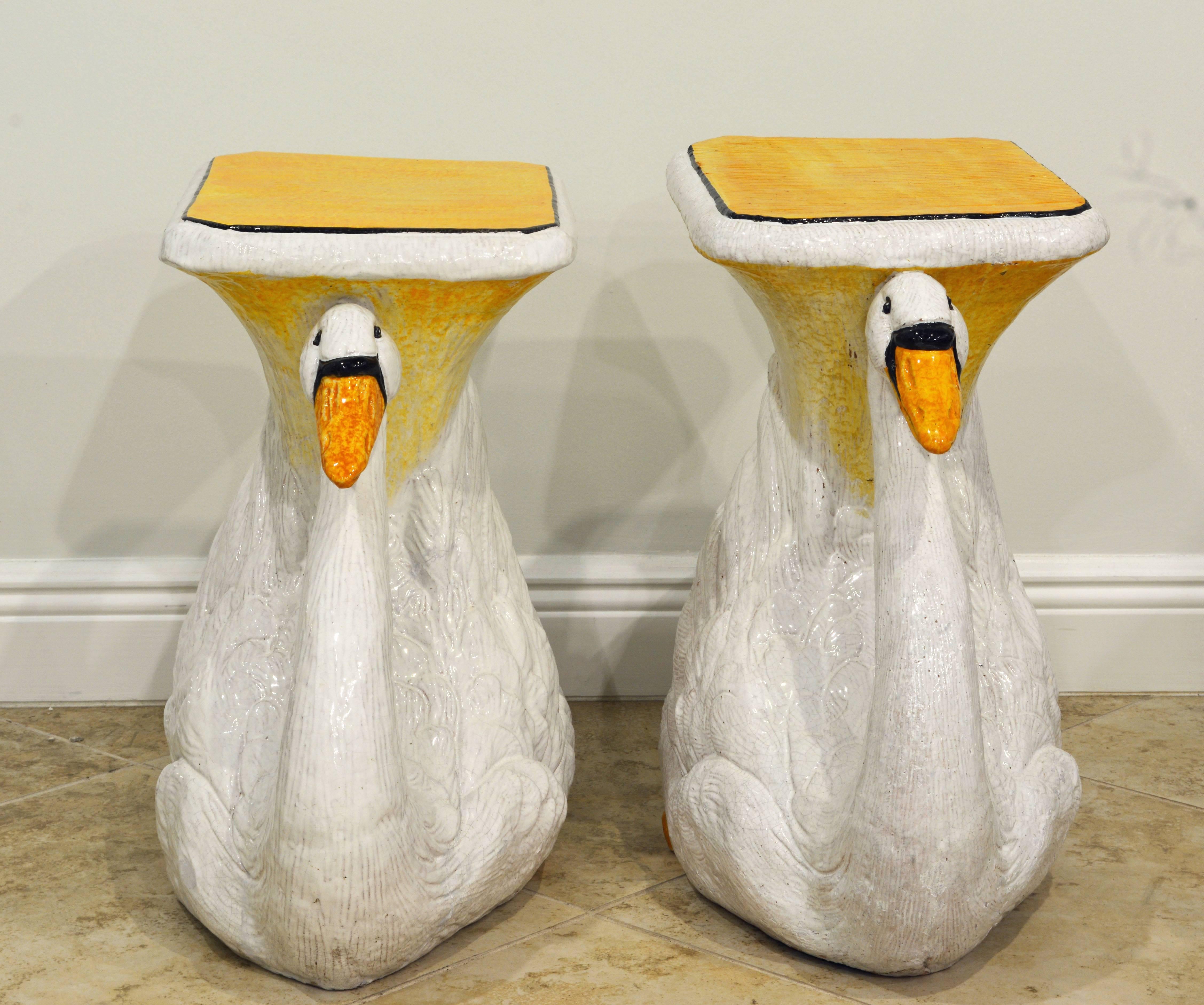 ceramic swans vintage