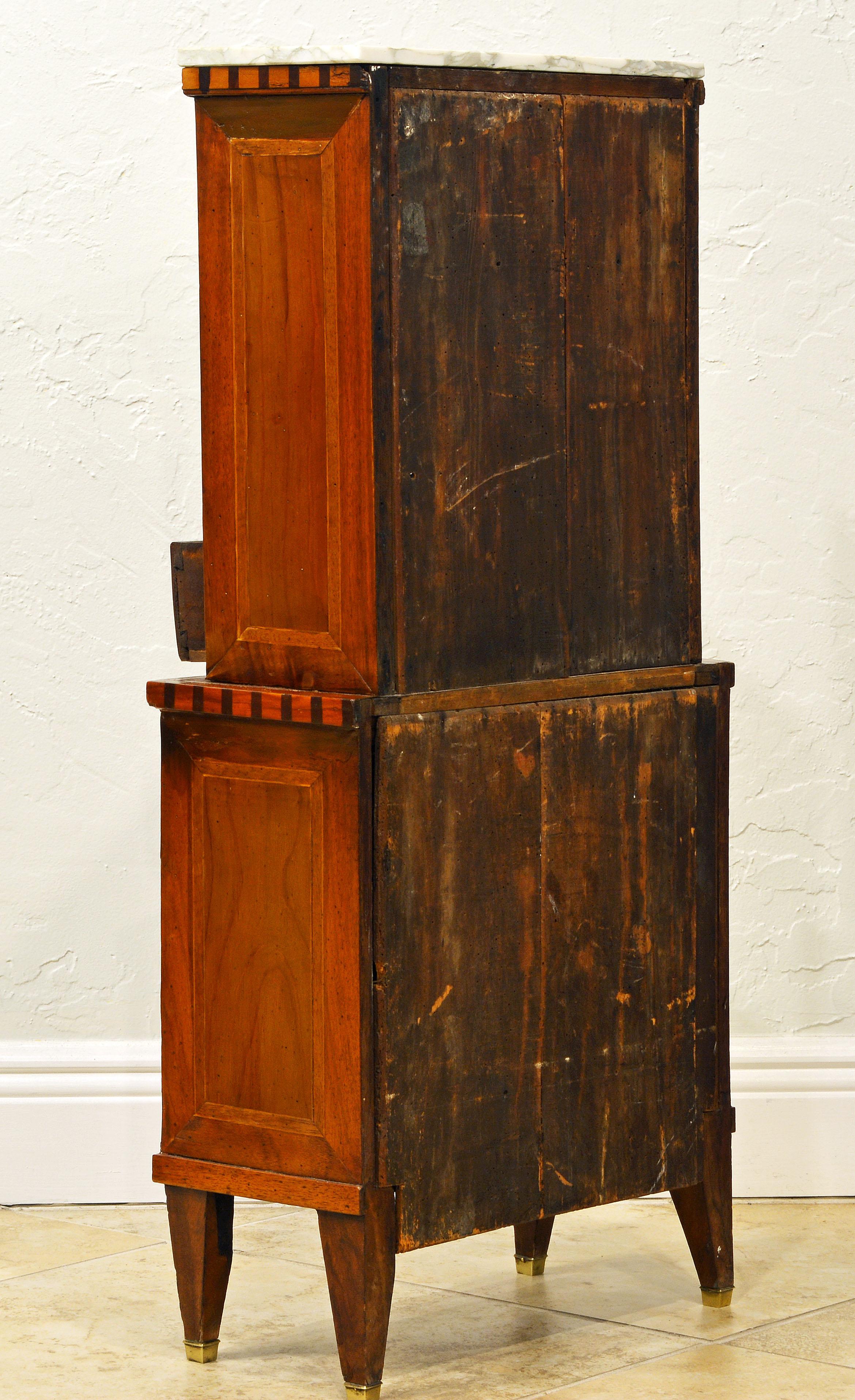 Fetching Small Austrian Italian Inlaid Tambour Door Chiffonier In Good Condition In Ft. Lauderdale, FL