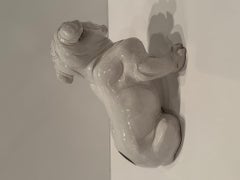 Fetching Terracotta Italian Black and White Bulldog Sculpture