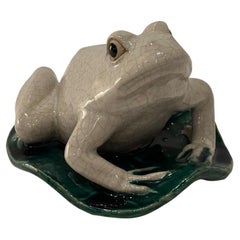 Italienische glasierte Vintage- Frosch-Skulptur aus Keramik, Vintage