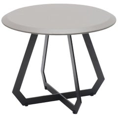 Fetish Table Black and Grey leather / Small, Side Table