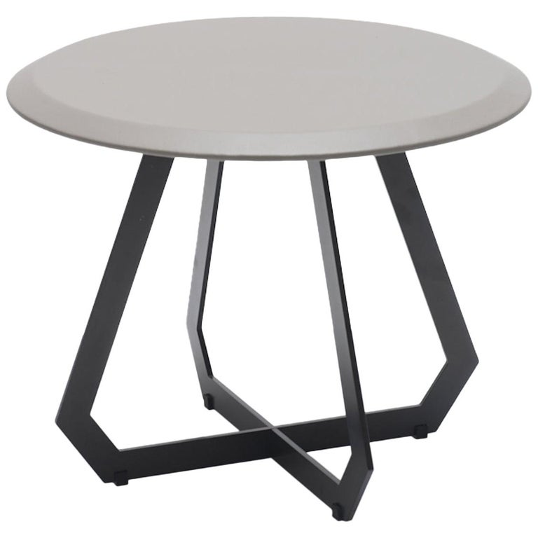 Table Black And Grey Leather Small Side