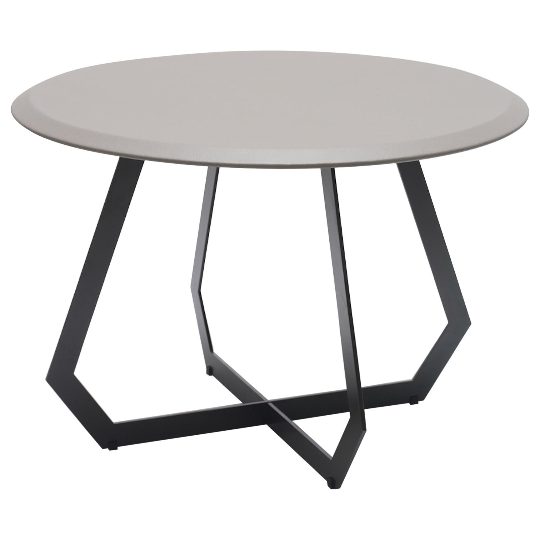 Fetish Table Black and Grey leather / Small, Side Table For Sale at