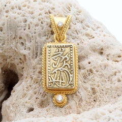 Feudal Japan, 1800s, Samurai Gold Coin Diamonds 18K Gold Pendant