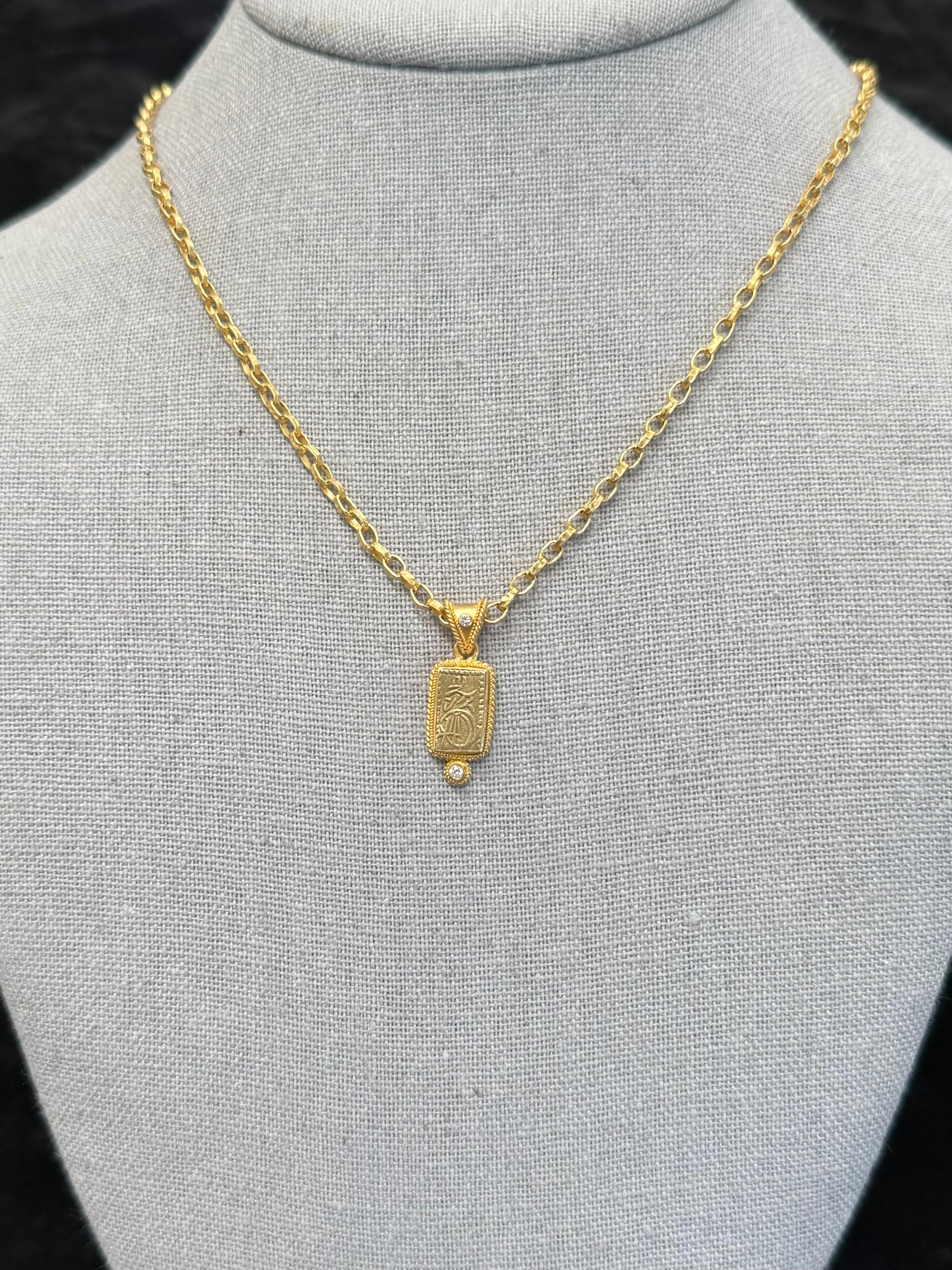 Taglio a rosa Giappone feudale, moneta d'oro dei samurai con diamanti, ciondolo in oro 18 carati in vendita