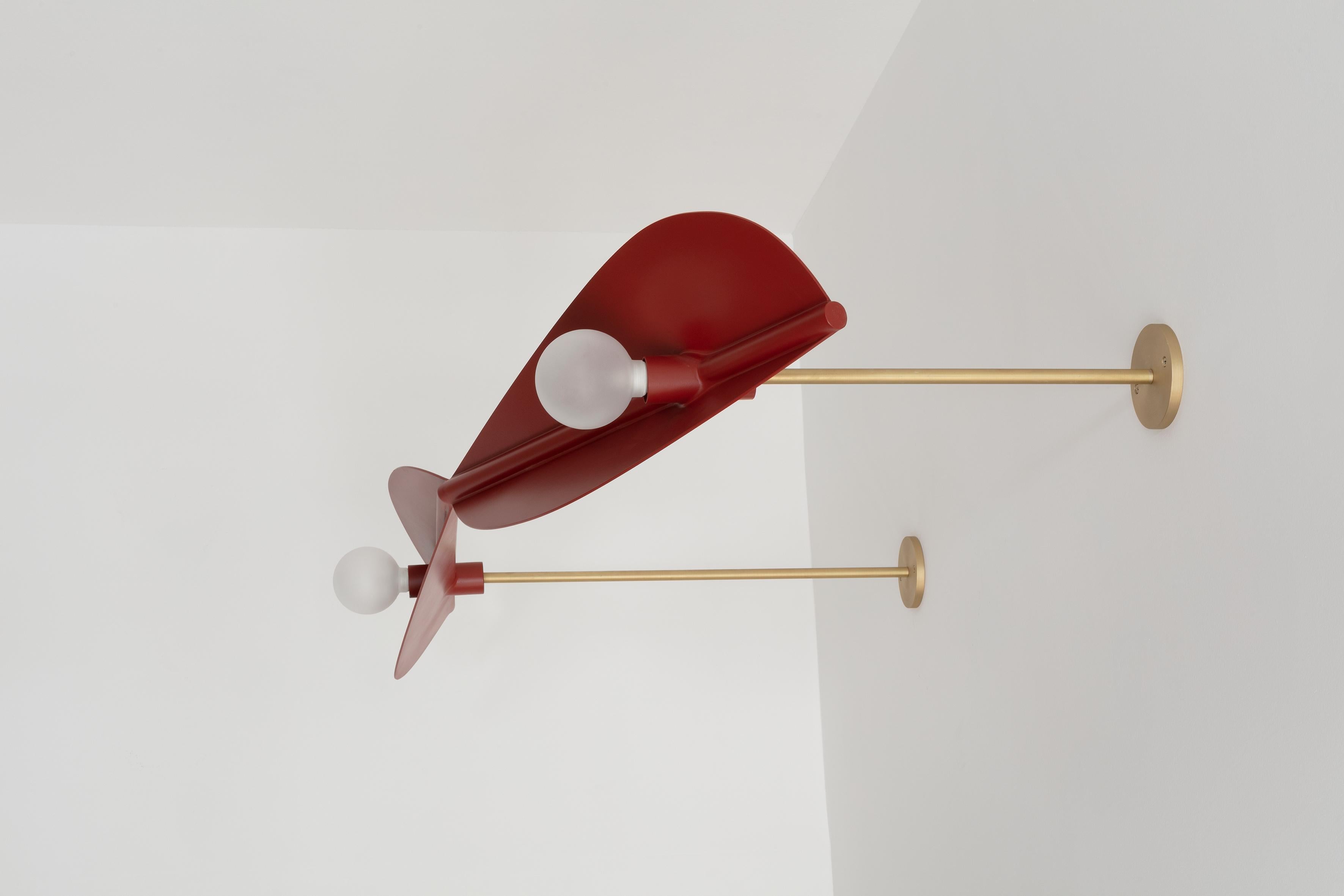 Modern Feuillage Duo Ceiling Mounted Burgundy, Carla Baz For Sale
