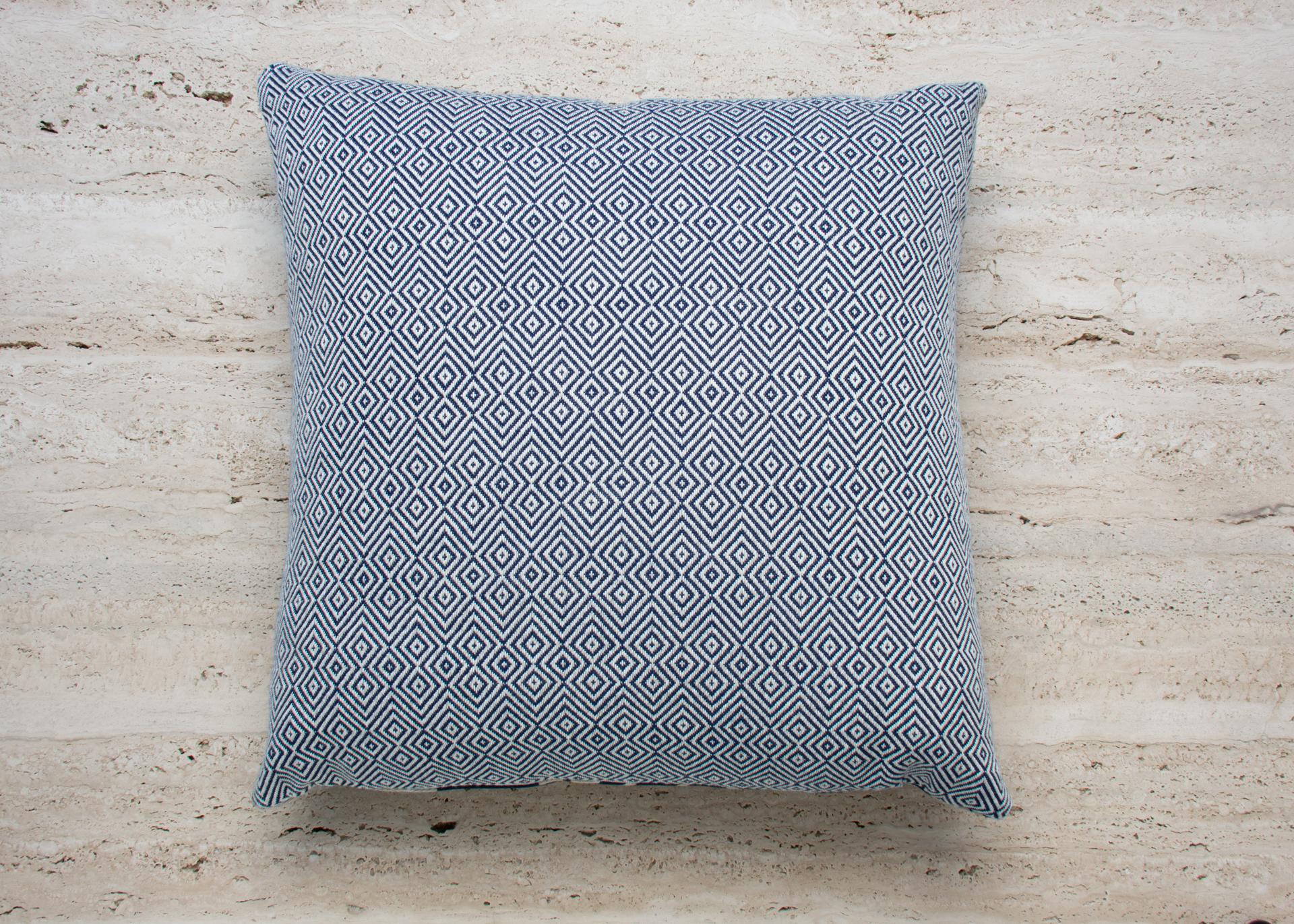 Modern Hermes Pillow Feuillage Vague in Navy, Diamond Backing For Sale
