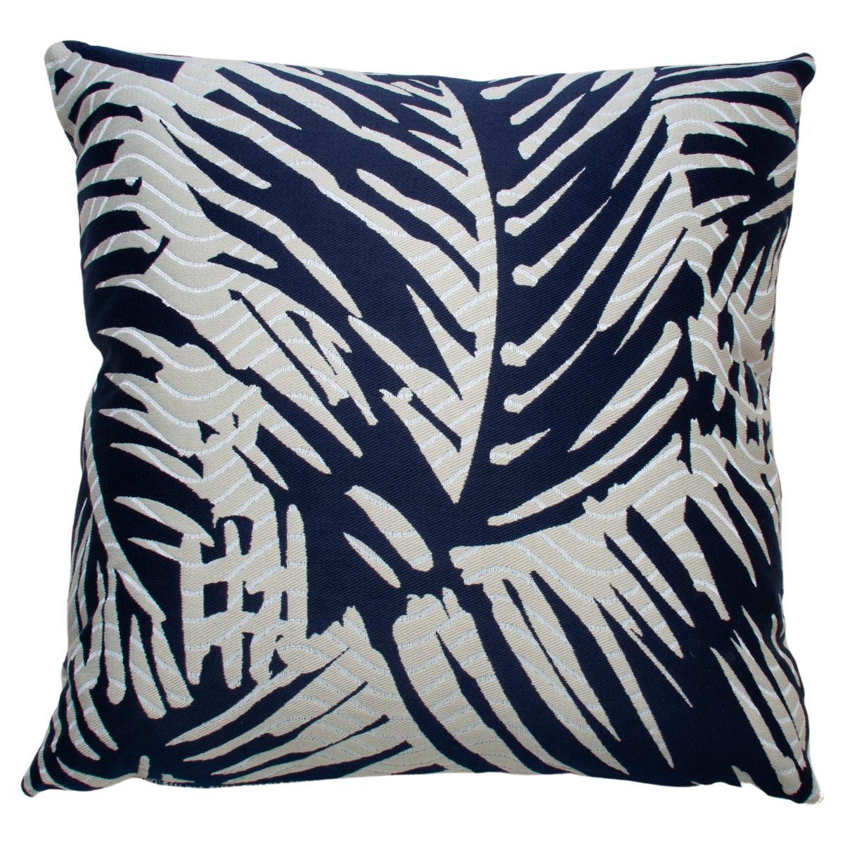 Hermes Pillow Feuillage Vague in Navy, Diamond Backing