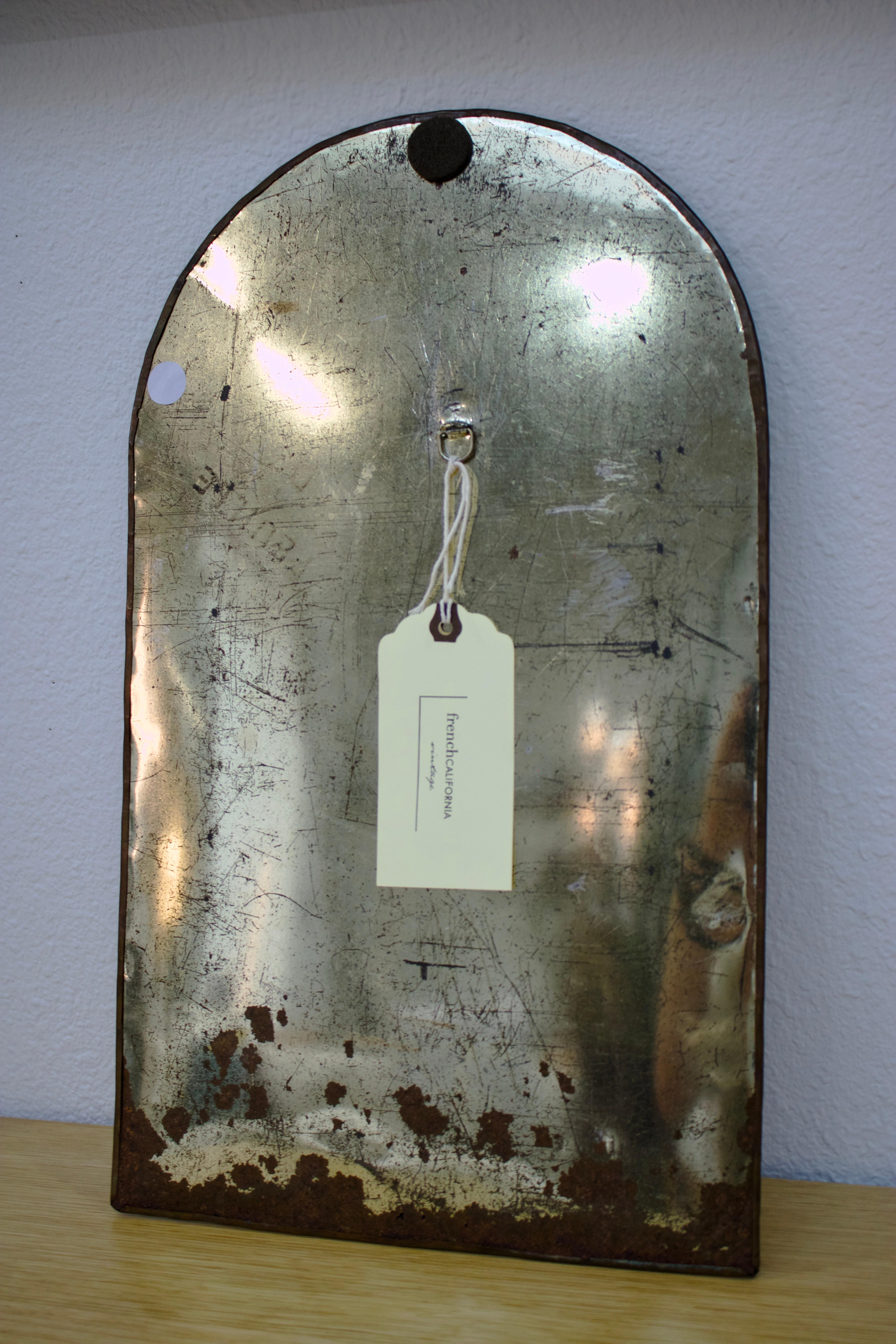 “Feuille” arched brass and copper mirror In Good Condition For Sale In San Francisco, US