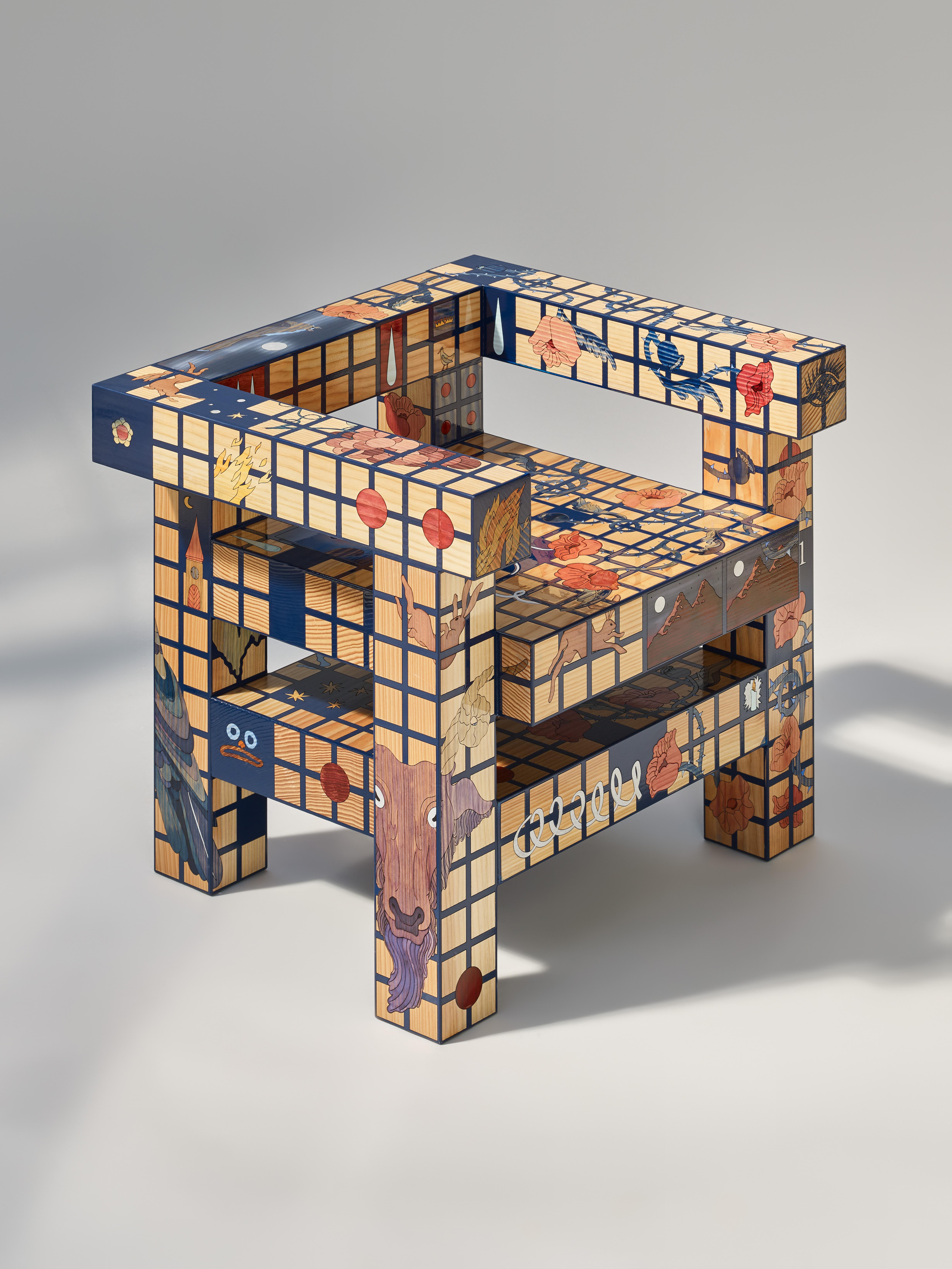 Hand-Carved Fever Dream Armchair For Sale