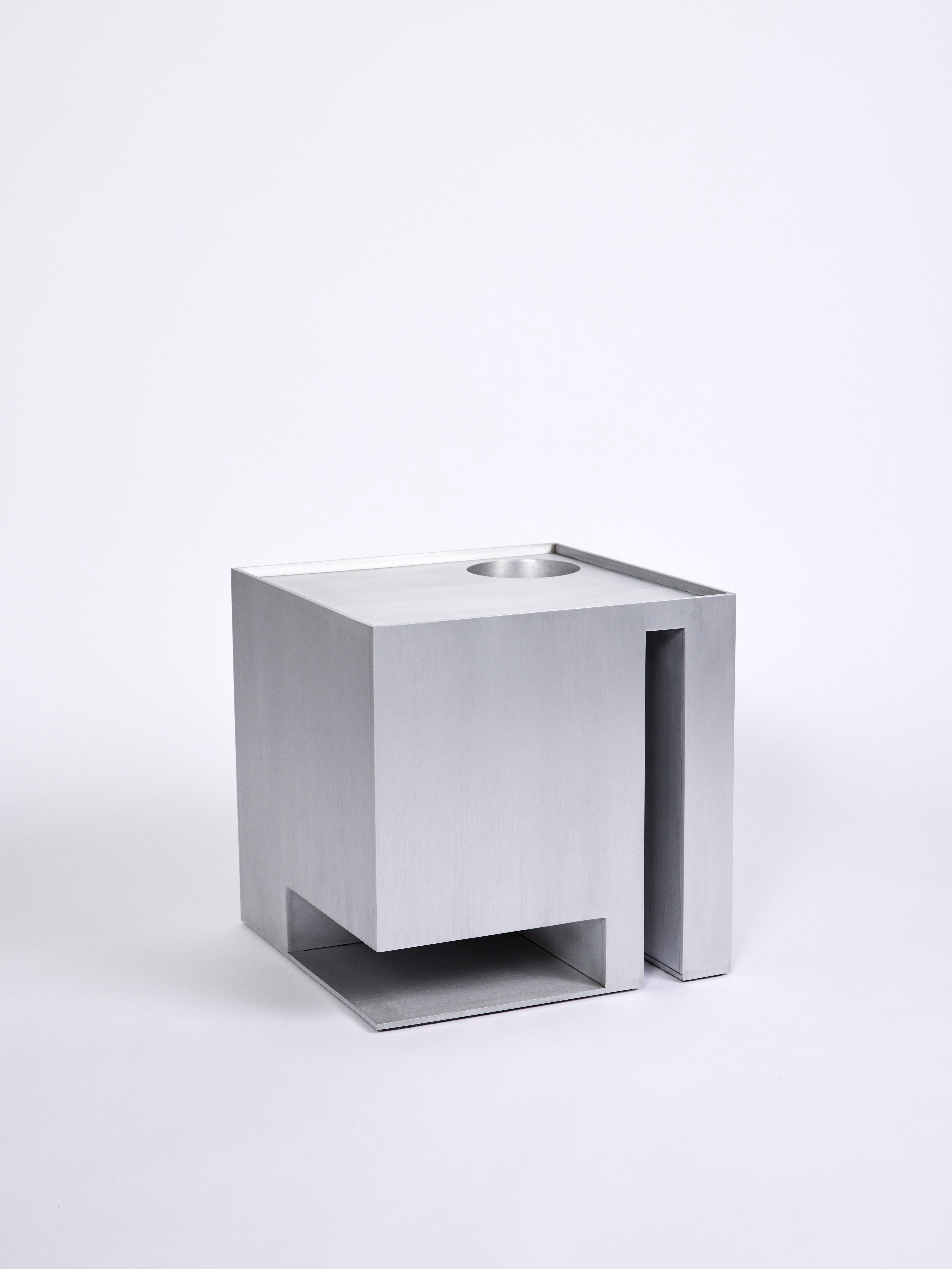 Modern [Few in Stock] Dwell, Side/End Table in Brushed Stainless Steel For Sale