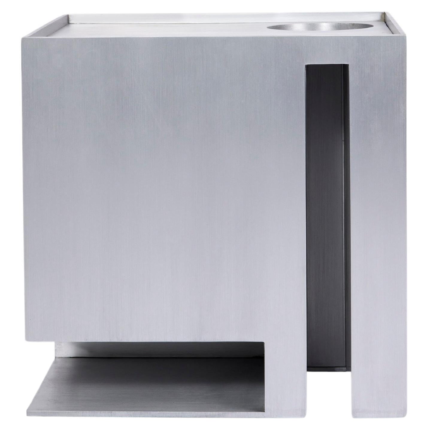 [Few in Stock] Dwell, Side/End Table in Brushed Stainless Steel For Sale
