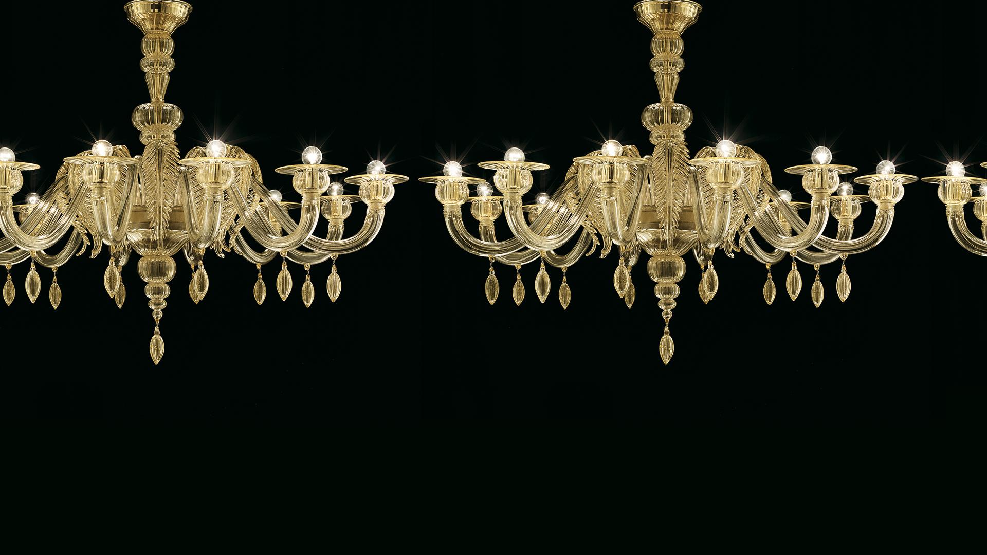 Italian Fez 5602 12 Chandelier in Glass, by Barovier&Toso