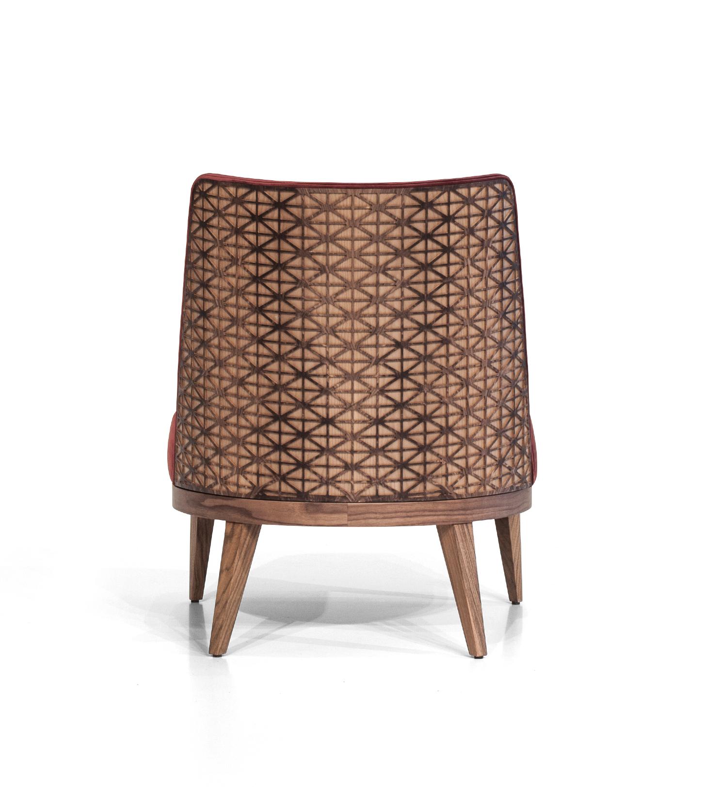 patterned velvet chair