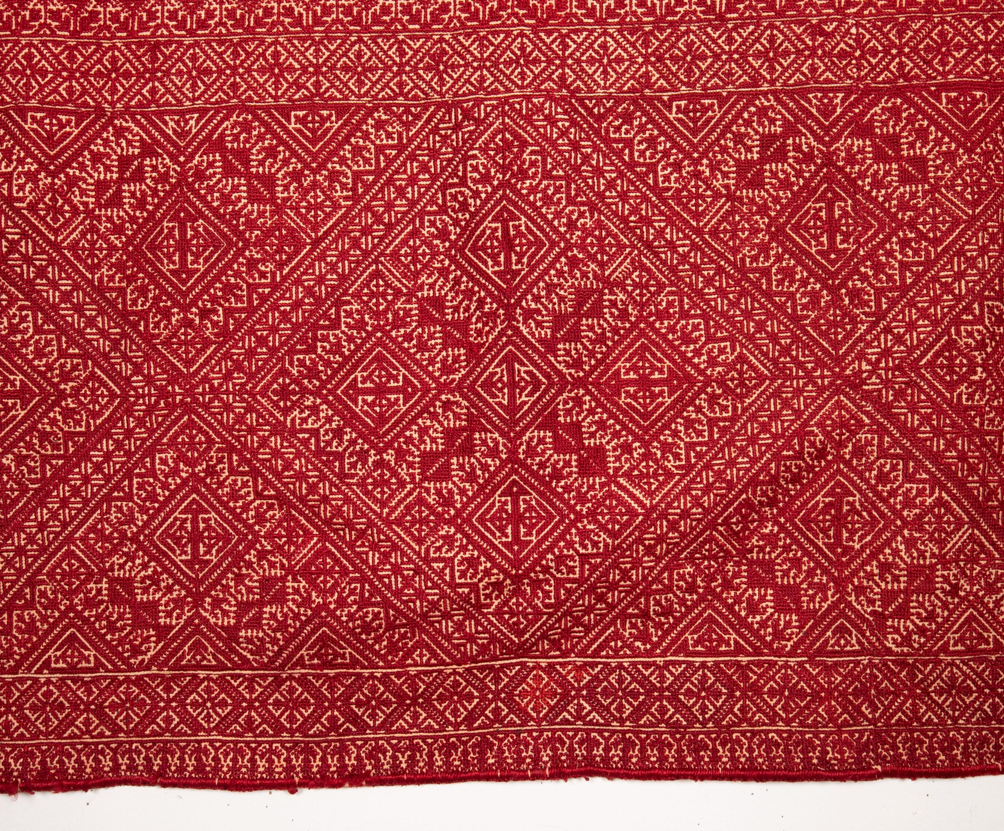 Moroccan Fez Silk Embroidery from Fez Morocco, Early 20th Century