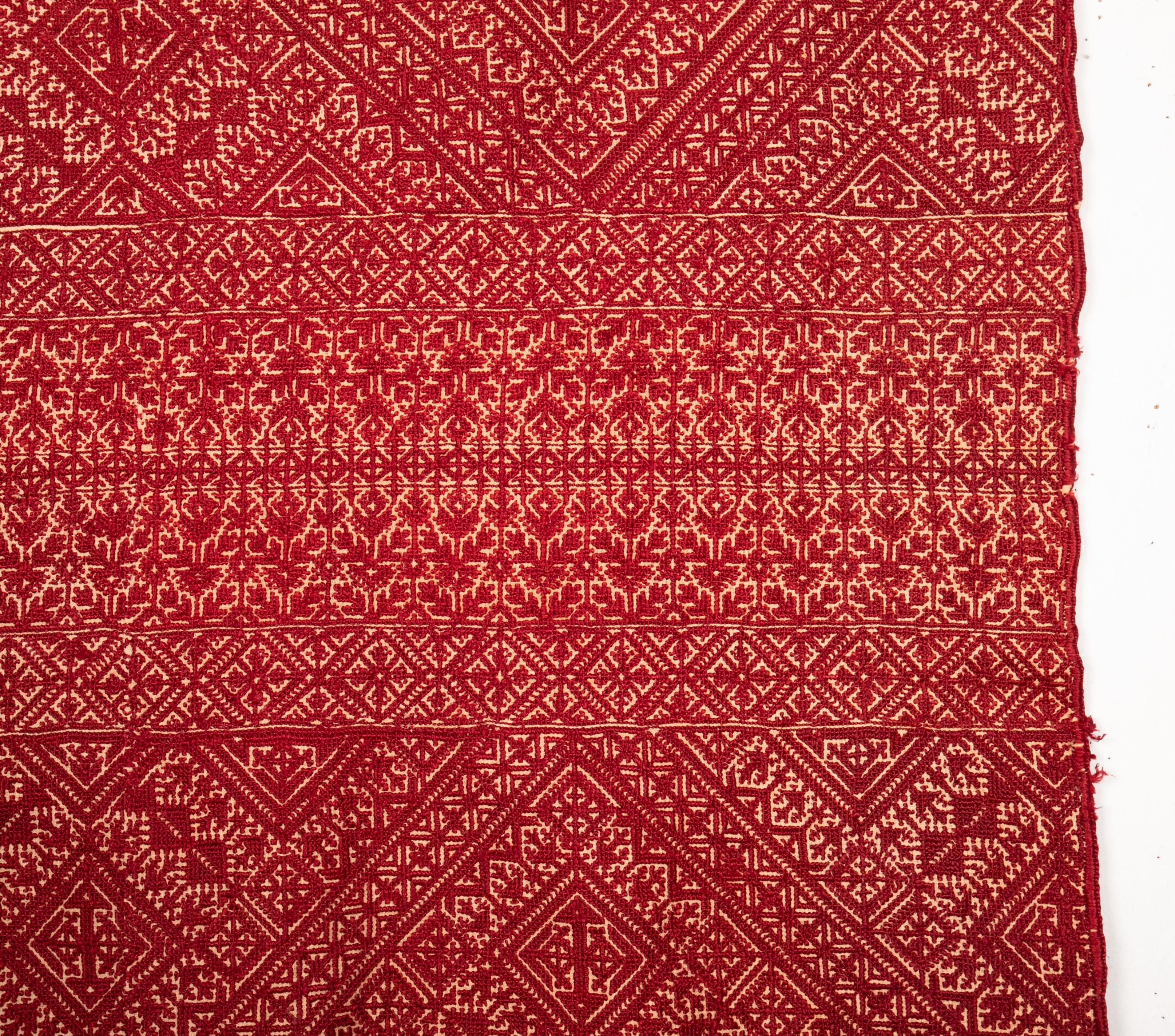 Embroidered Fez Silk Embroidery from Fez Morocco, Early 20th Century