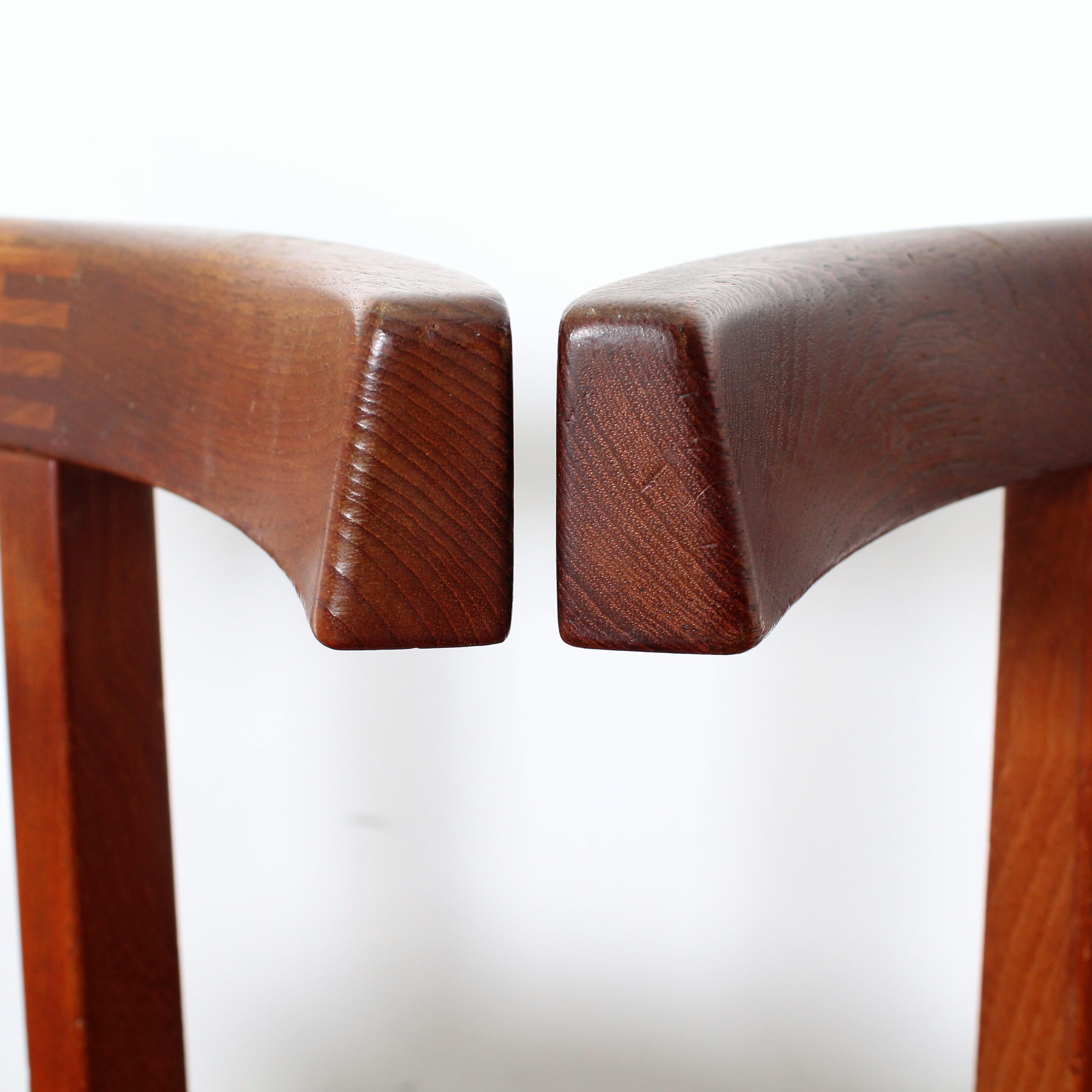 Midcentury Teak Wooden Chairs FF Caffrance 1960 Set of 4 3