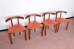 Midcentury Teak Wooden Chairs FF Caffrance 1960 Set of 4