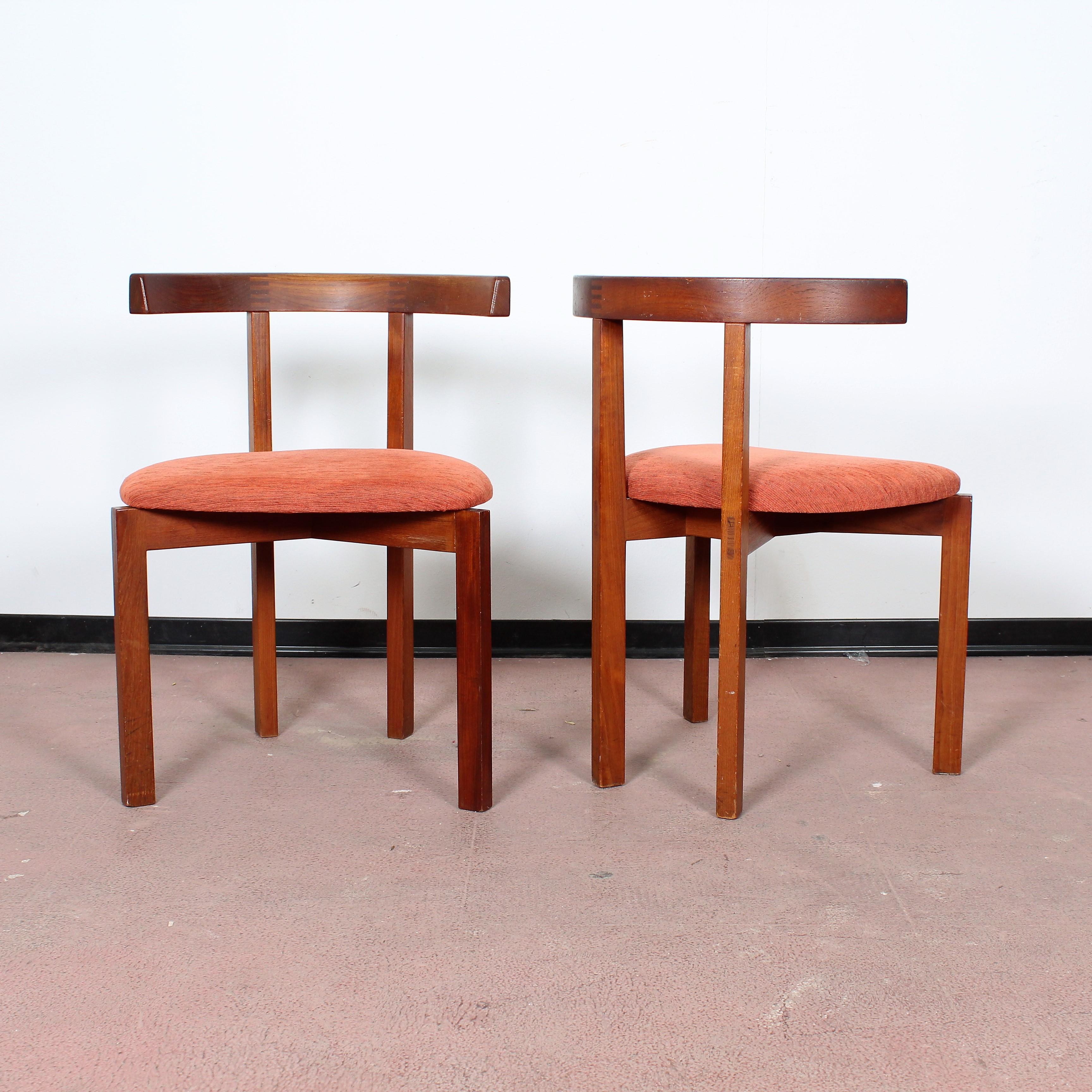 Mid-Century Modern  Midcentury Teak Wooden Chairs FF Caffrance 1960 Set of 4