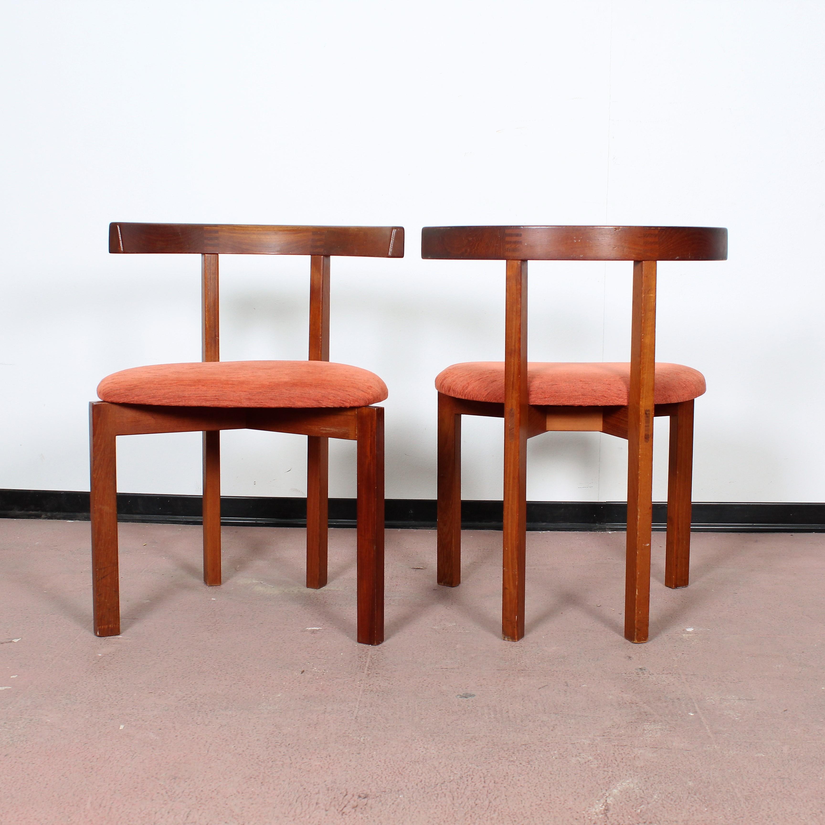 Danish  Midcentury Teak Wooden Chairs FF Caffrance 1960 Set of 4