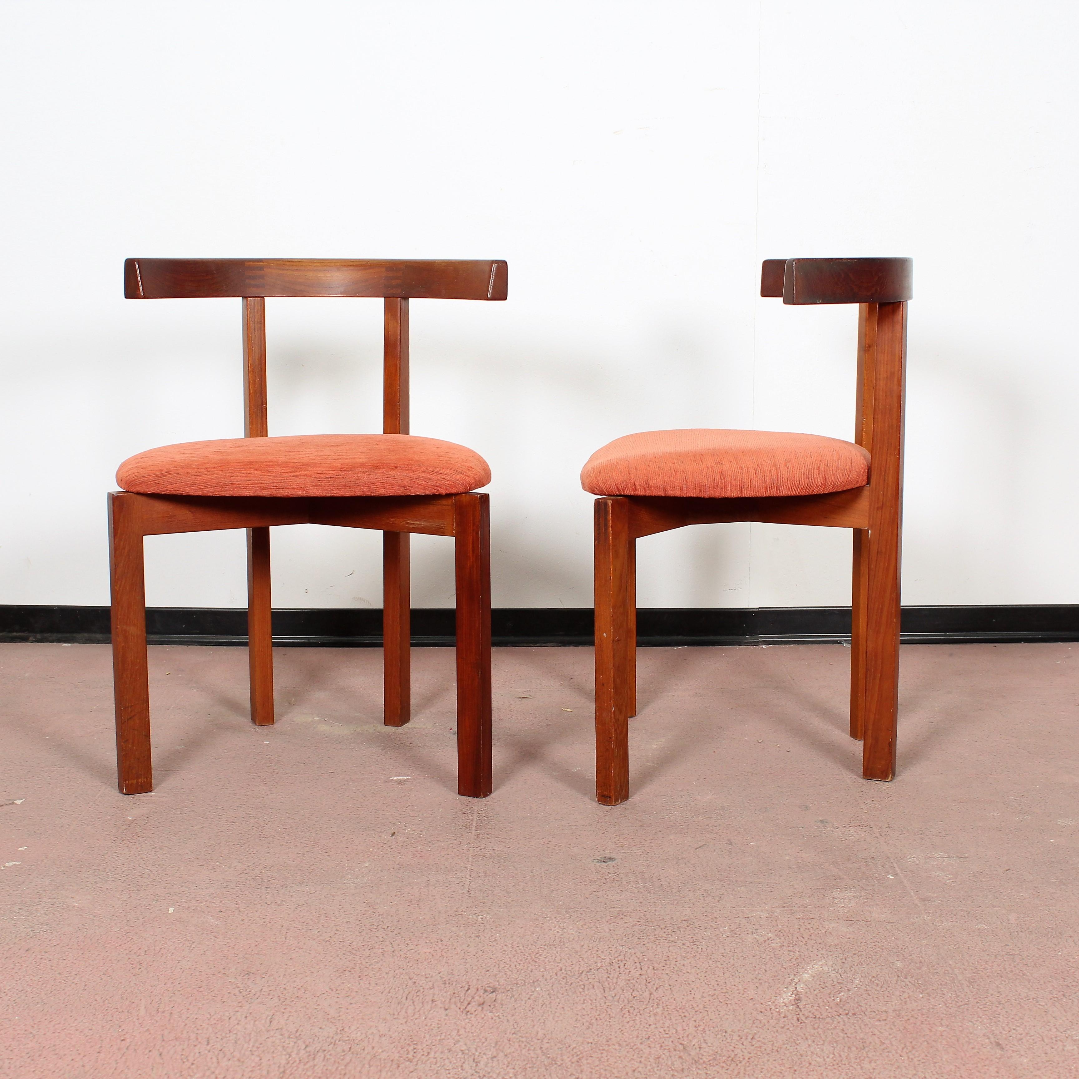 Mid-20th Century  Midcentury Teak Wooden Chairs FF Caffrance 1960 Set of 4