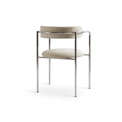 FF Chairs, Chrome Frame, Beige Wool (set of 6 - or more)
