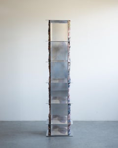 FF Grid Shelving Unit in Aluminum and Glazed Ceramics