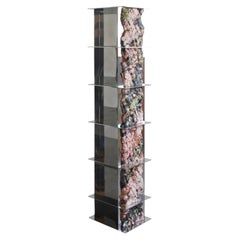 FF Grid Shelving Unit in Aluminum and Glazed Ceramics