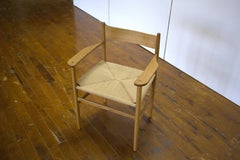 "FF02" Dining Chair w Arms and Paper cord Seat by Stokes Furniture