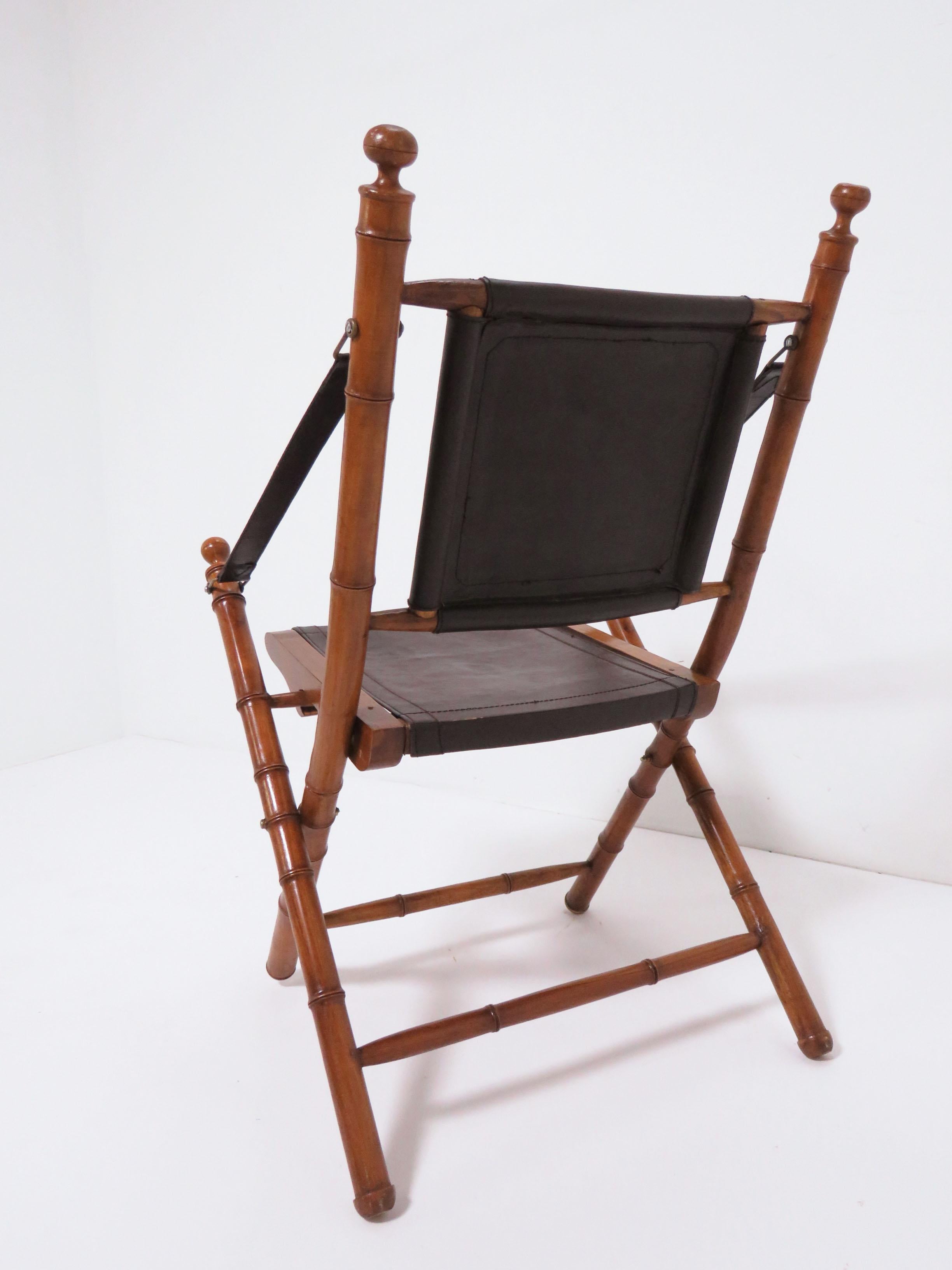 Silla de campaña plegable de bambú sintético, hacia 1960 Desconocido