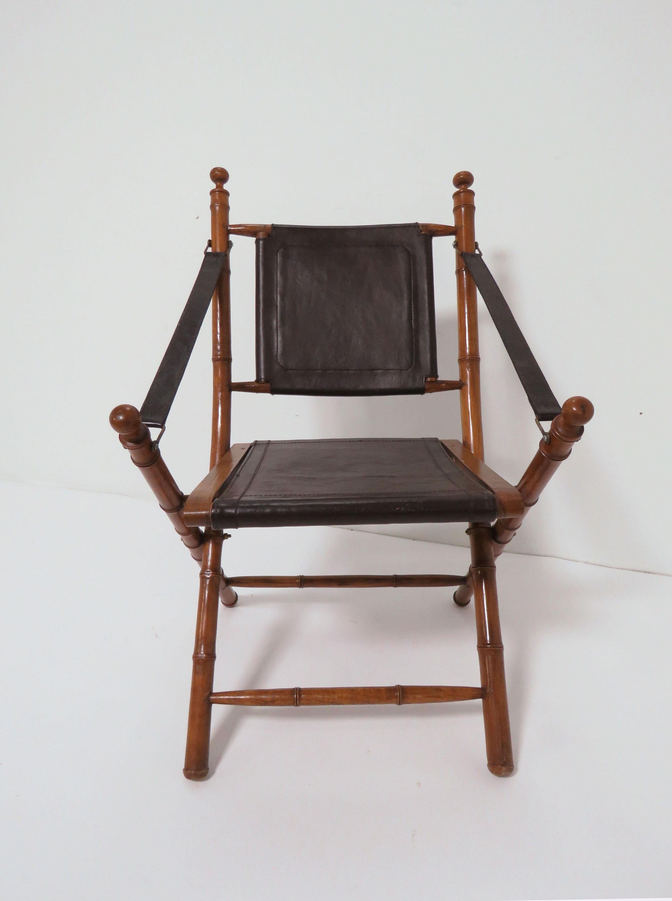 Silla de campaña plegable de bambú sintético, hacia 1960 1