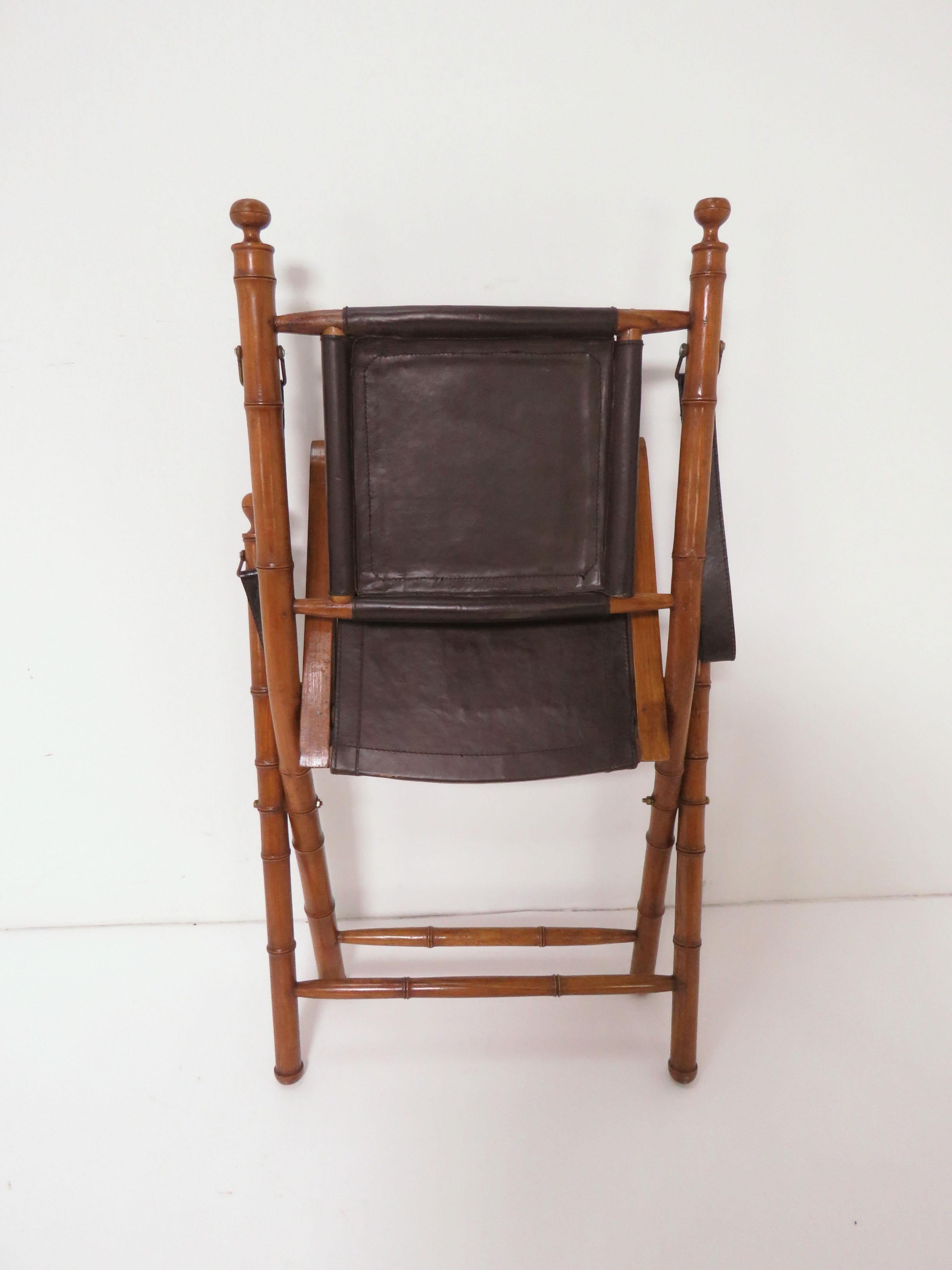Silla de campaña plegable de bambú sintético, hacia 1960 2