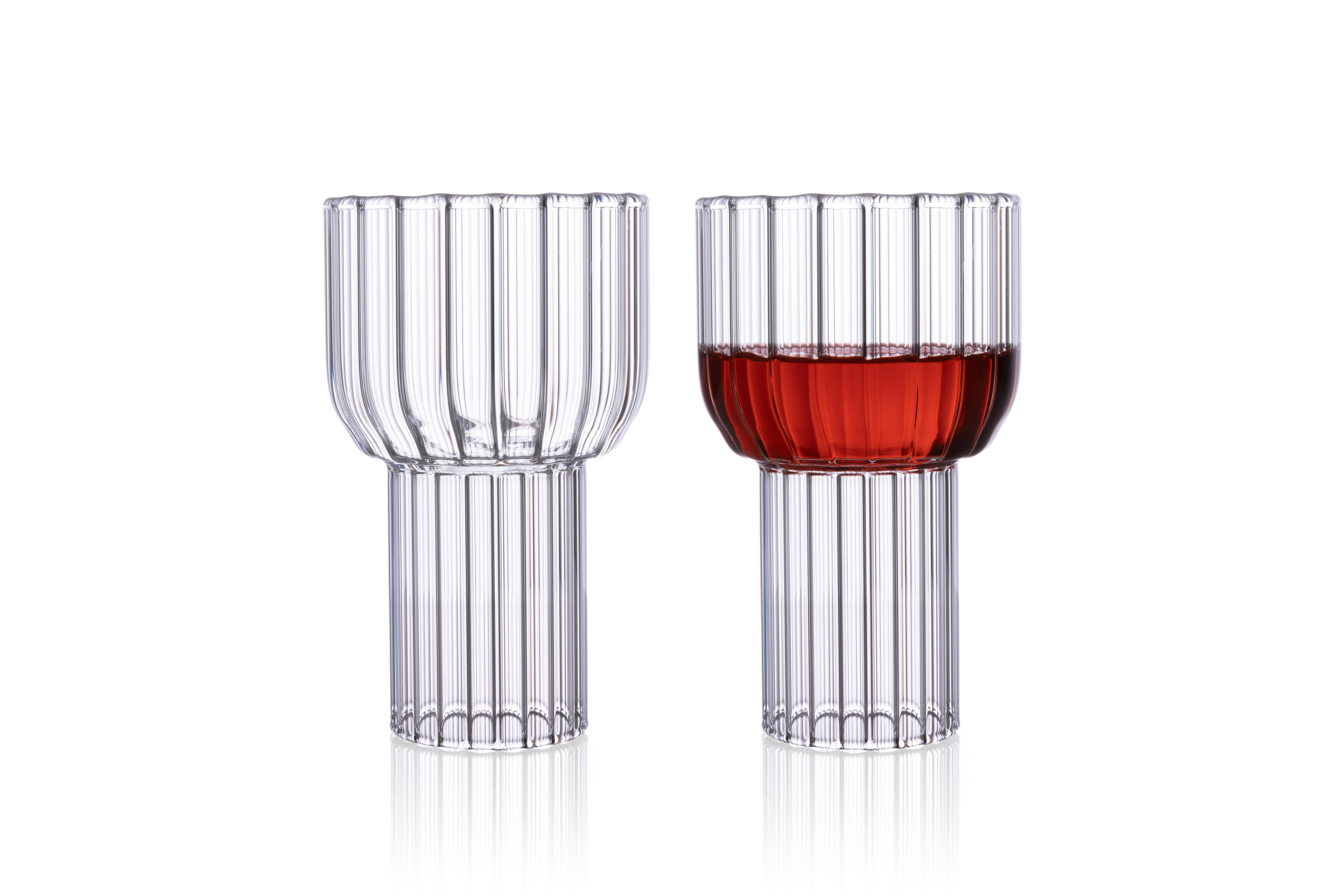 Fait main Fferrone Contemporary  Carafe avec deux verres à vin  en vente